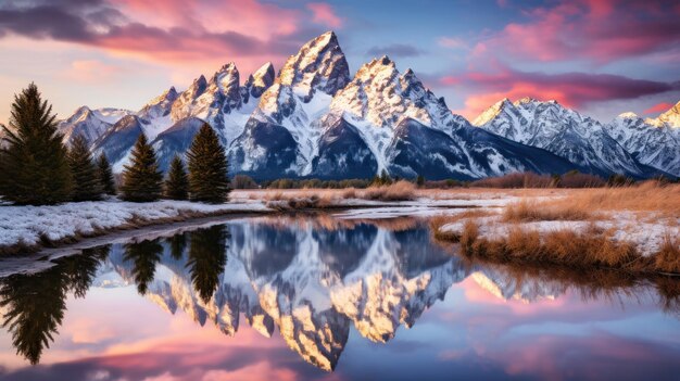 Photo le parc national de grand teton dans le wyoming aux états-unis d'amérique