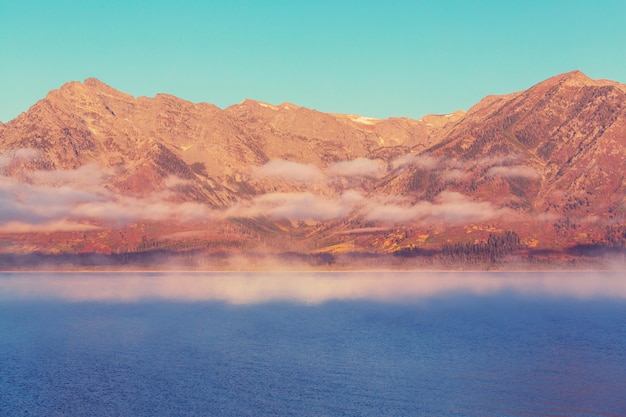 Parc national de Grand Teton, Wyoming, États-Unis. Filtre Instagram.