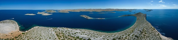 Parc national des îles Kornati panoramique vue aérienne paysage de la Dalmatie Croatie panorama