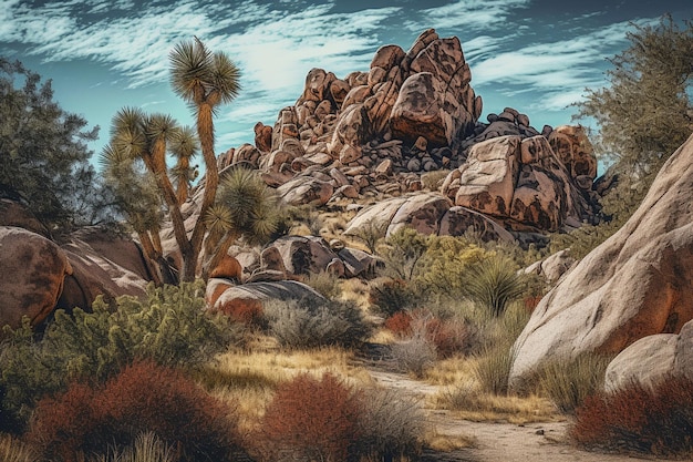 Le parc national de Joshua Tree en Californie, États-Unis.