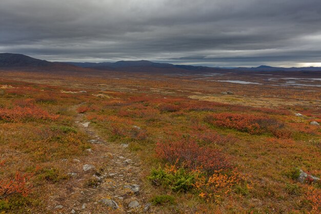 Parc national de Sarek en Laponie vue du ciel