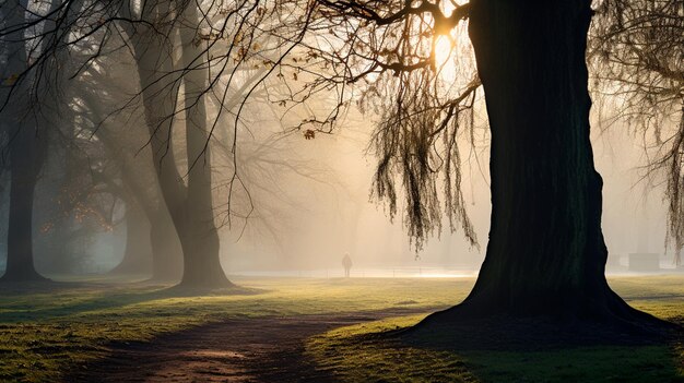 Parc sombre la nuit