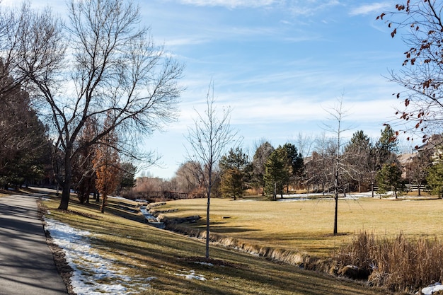 Parc typiquement américain de banlieue fin janvier.