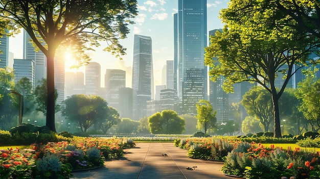 Parc urbain d'oasis parmi les gratte-ciel Évasion verte dans le cœur de Shanghai