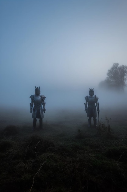 parc vide et brume