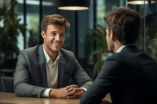 Parcours vers l'emploi Le directeur des ressources humaines évalue les qualifications du jeune homme