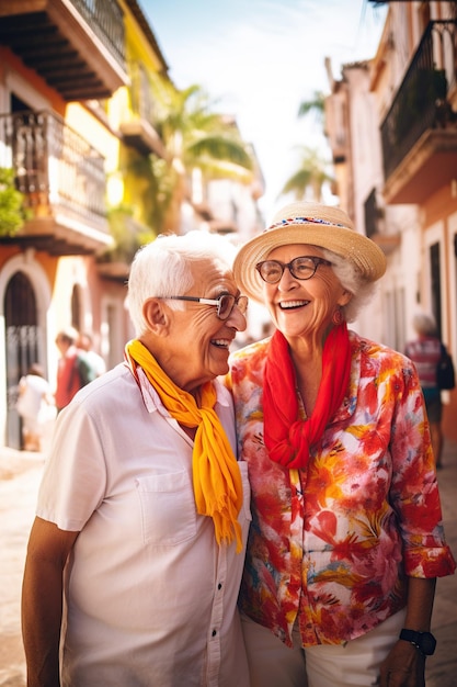 Pareja de personas mayores senior de vacaciones