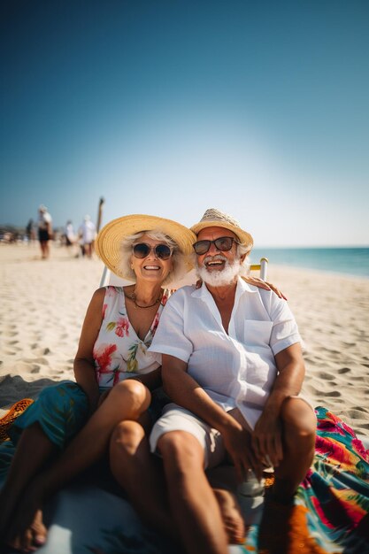 Pareja de personas mayores de vacaciones