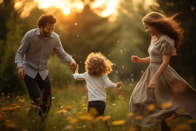 Parents jouant avec des enfants