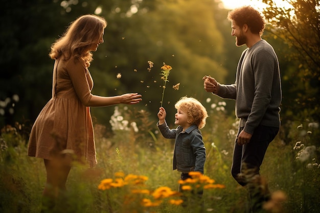 Parents jouant avec des enfants