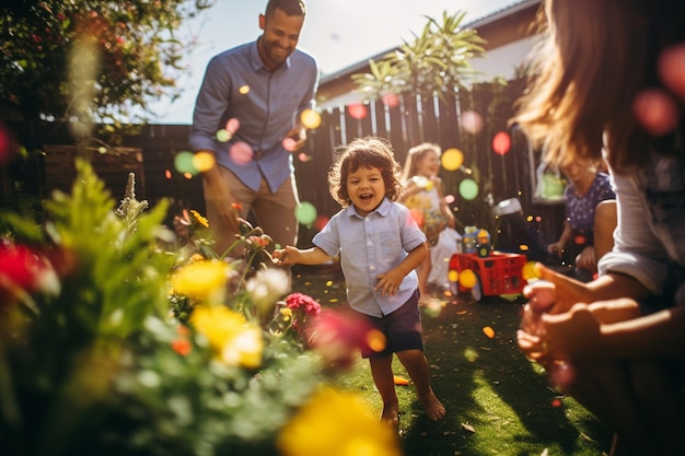 Parents jouant avec des enfants