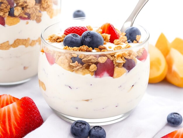 parfait au yaourt avec fruits et granola