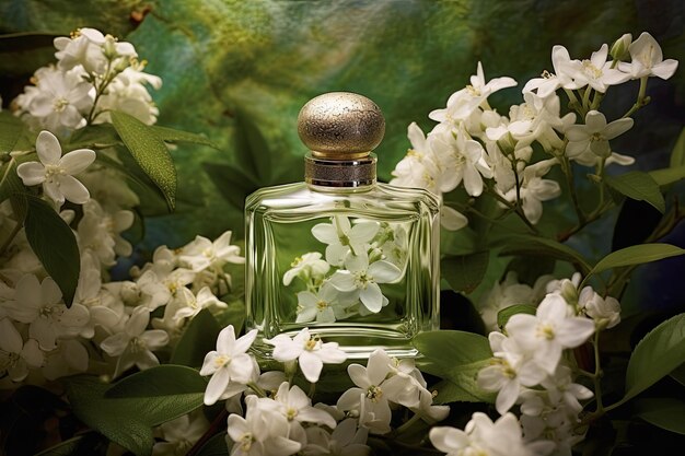 Parfum floral avec parfum de fleur de jasmin Flacon vaporisateur de parfum en verre avec parfum ai génératif