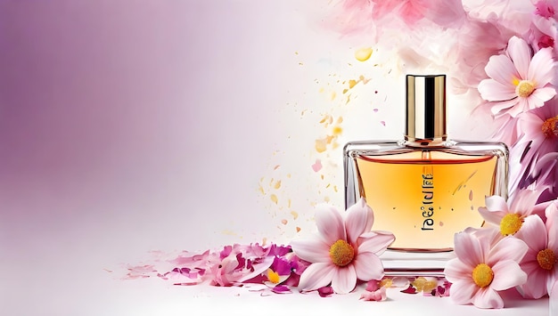 Photo parfums à composition créative avec arôme floral burst parfums créatifs