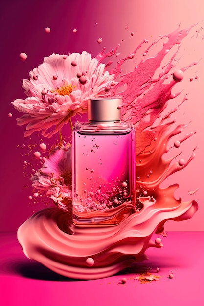 Photo parfums avec éruption d'arôme floral ia générative