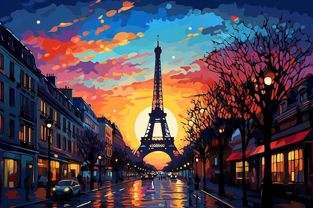 paris dans le style pop art