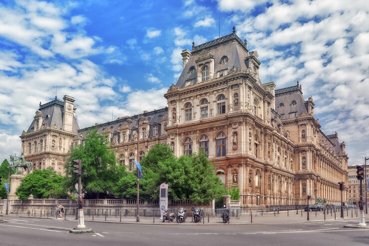 Photo paris france 08 juillet 2016 hôtel de ville à paris est le bâtiment abritant l'administration locale de la ville a été le siège de la municipalité depuis 1357 france