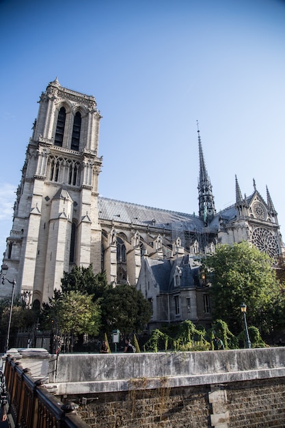 Photo paris, france - 16 octobre 2018: cathédrale romaine notre-dame de paris (1345)