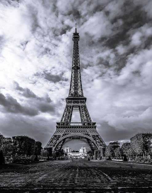 Paris France24 septembre 2017 Les détails en noir et blanc de la tour Eiffel