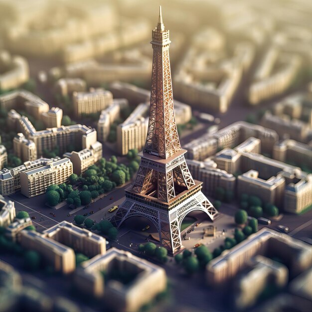 Photo paris en miniature une maquette de la tour