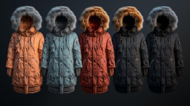 Parkas d'hiver à la fourrure de fausse fourrure