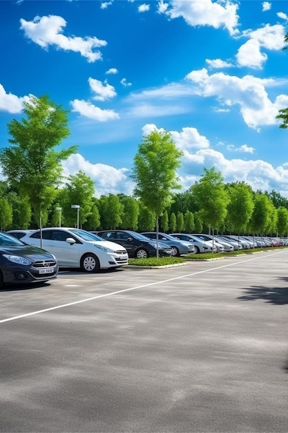 un parking rempli de nombreuses voitures garées