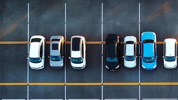 Des parkings vides vue aérienne