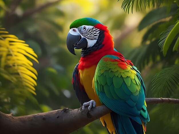 Parrot coloré dans la forêt ai généré