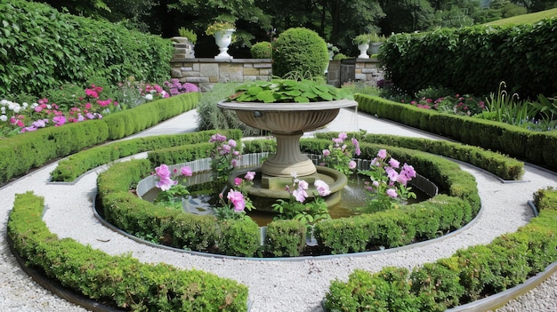 Photo des parterres de fleurs inspirés de l'époque victorienne