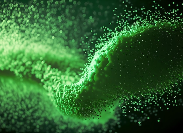 Particule fluide de fond abstraite de couleur verdâtre