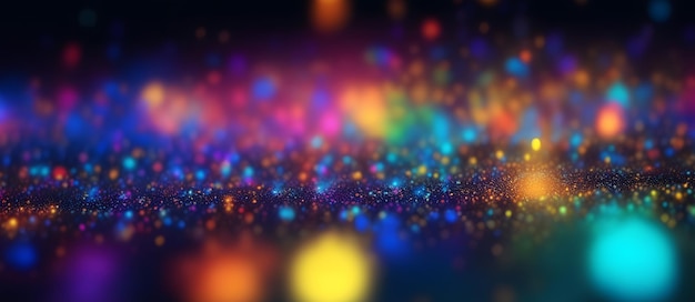 Particules lumineuses colorées Couleurs abstrait Bokeh Arrière-plan tendance Bokeh lumières conception graphique