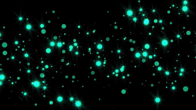 Particules de paillettes lumineuses abstraites dans l'espace rendu 3D d'arrière-plan abstrait généré par ordinateur