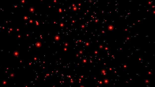 particules volantes rouges sur fond noir