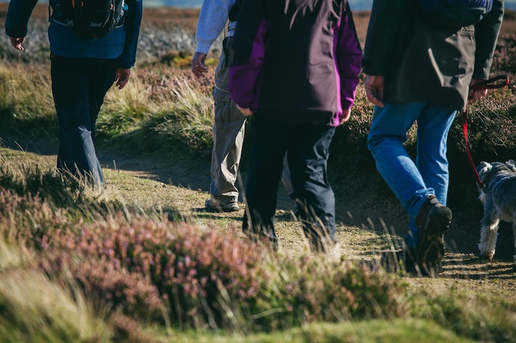 Photo la partie inférieure des gens qui marchent sur le terrain