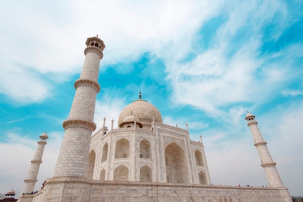 Partie de la mosquée Taj Mahal à Agra en Inde