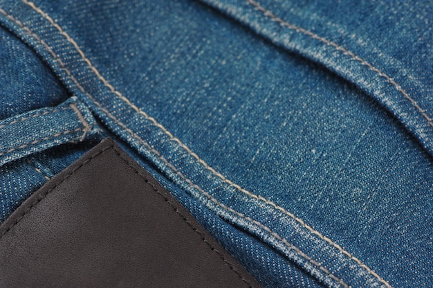 Partie D'un Pantalon En Jean Avec Poches Arrière Et étiquette, Gros Plan