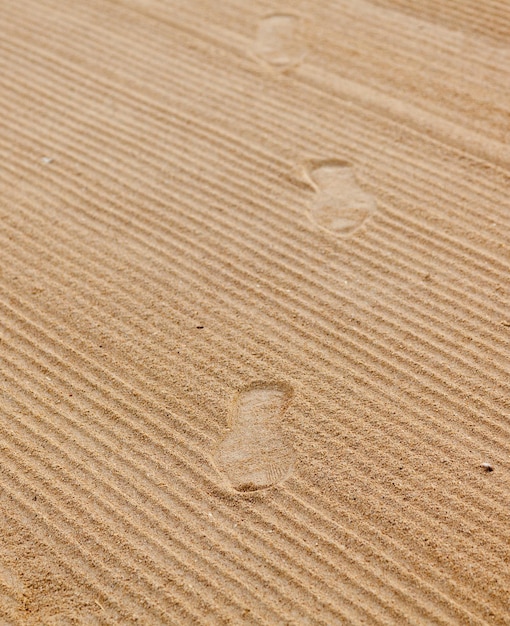 Des pas dans le sable ondulé