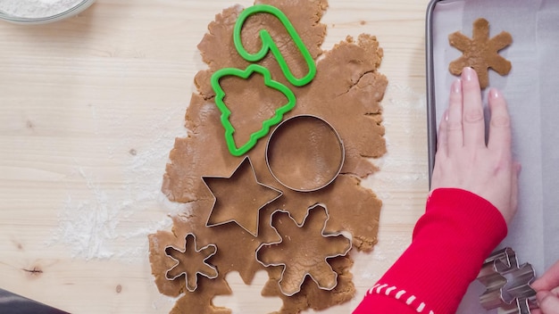 Pas à pas. Faire des biscuits au pain d'épice pour Noël.