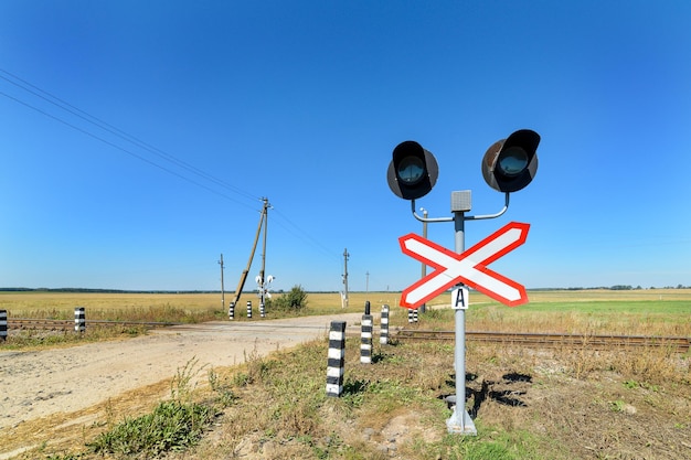 Passage à niveau équipé de feux électriques