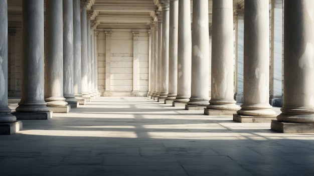 Le passage des siècles gravé dans les colonnades doriques usure et décomposition