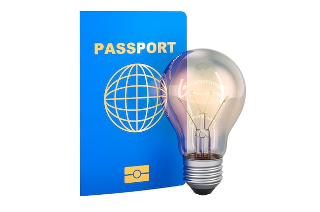 Photo passeport avec rendu 3d ampoule