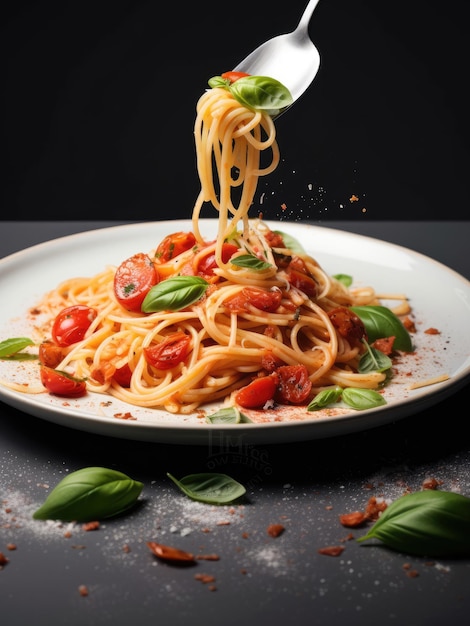 Pasta italienne avec tomates et basilic