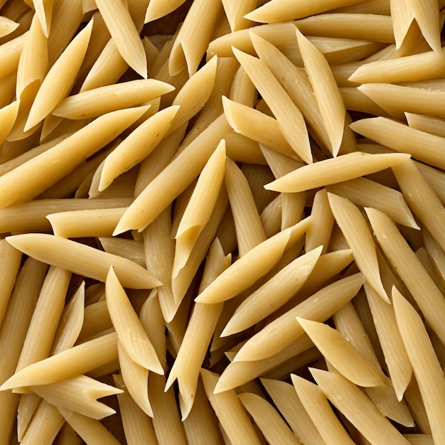 Photo pasta de penne crue non cuite vue supérieure de la nourriture italienne