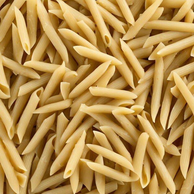 Photo pasta de penne crue non cuite vue supérieure de la nourriture italienne