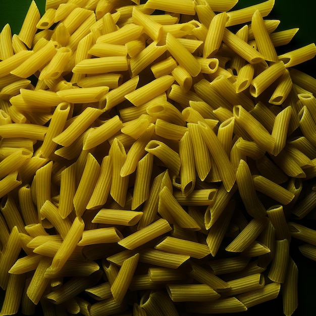 Pasta de Penne sur un fond texturé vert