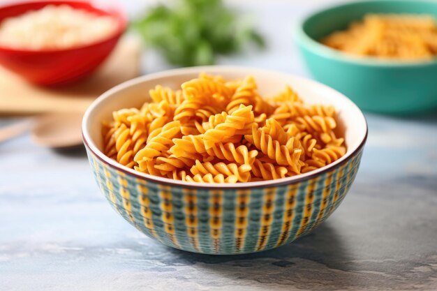 Pasta pour tout-petits sans gluten dans un petit bol