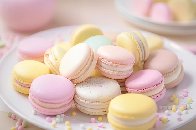 Pastel Macarons Palette de Couleurs Saveurs