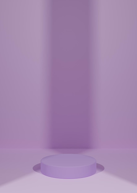 Pastel violet rendu minimal photographie de produit vierge affichage fond cylindre podium stand