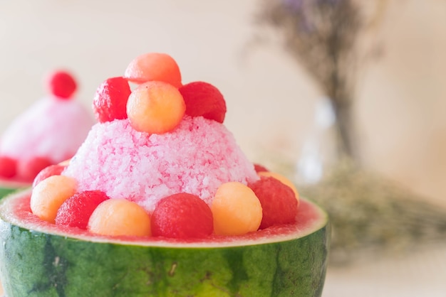 pastèque bingsu dessert