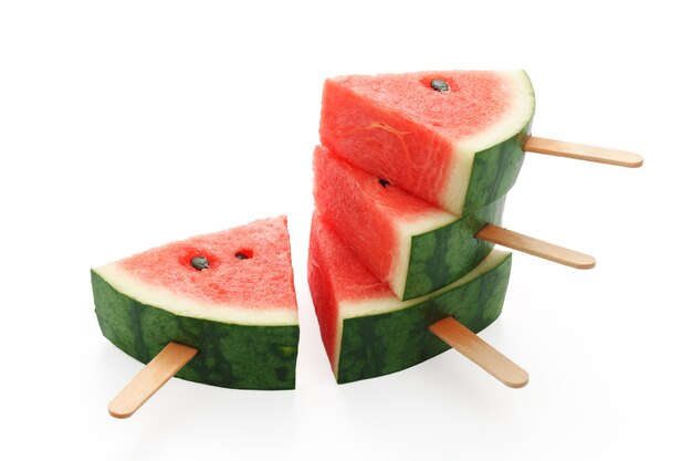 Photo pastèque popsicle délicieux dessert sucré aux fruits d'été frais